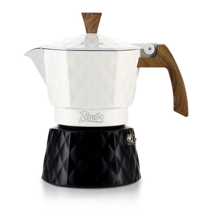 Bincoo Double Valve Moka Pot 2 Cups,Stovetop Espresso Maker,Italian Coffee Maker for Home and Camping