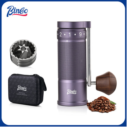 Bincoo GYKF1520 Manual Coffee Grinder with Foldable Handle, Conical Burr Coffee Grinder with 20g Capacity, Adjustable External Grind Setting for Travel,Camping,Home