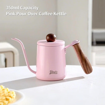 Pink Pour Over Coffee Kettle - 600ML/20oz Stainless Steel Coffee Server Coffee Maker, Hand Drip Coffee Pot with Long Narrow Drip Spout, Flow Spout Design for Drip Coffee