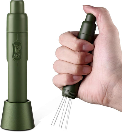 WDT Espresso Distribution Tool - Magnetic Espresso Stirrer Tool with Stainless Steel Retractable Needles, Coffee Needle Distribution Stirrer for Barista (Pure White)