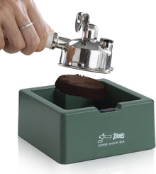 Espresso Knock Box - Bincoo Coffee Ground Knock Box, Distribute and Tamp Espresso Product Tool, Innovative Barista Accessory with Improved Handling. (Green)