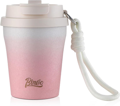 Insulated Coffee Mug with Lid, Travel Coffee Mug Tumble, Leakproof Travel Coffee Tumbler Cups, Gifts for Women Men Her Him,280ml (Black)