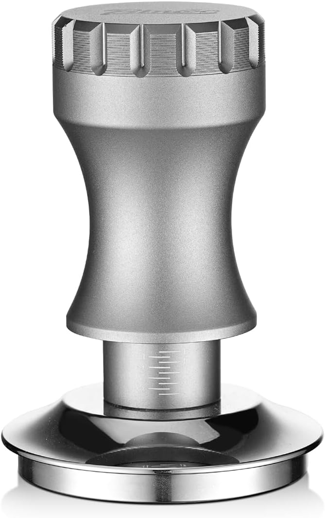 Bincoo GYKF0820 Espresso Tamper 58mm-Consistent Pressure Coffee Tamper for Barista Home,Adjustable Depth,Stainless Steel Base Tamper Espresso Tool Fits 58mm Portafilters(Grey 58mm)