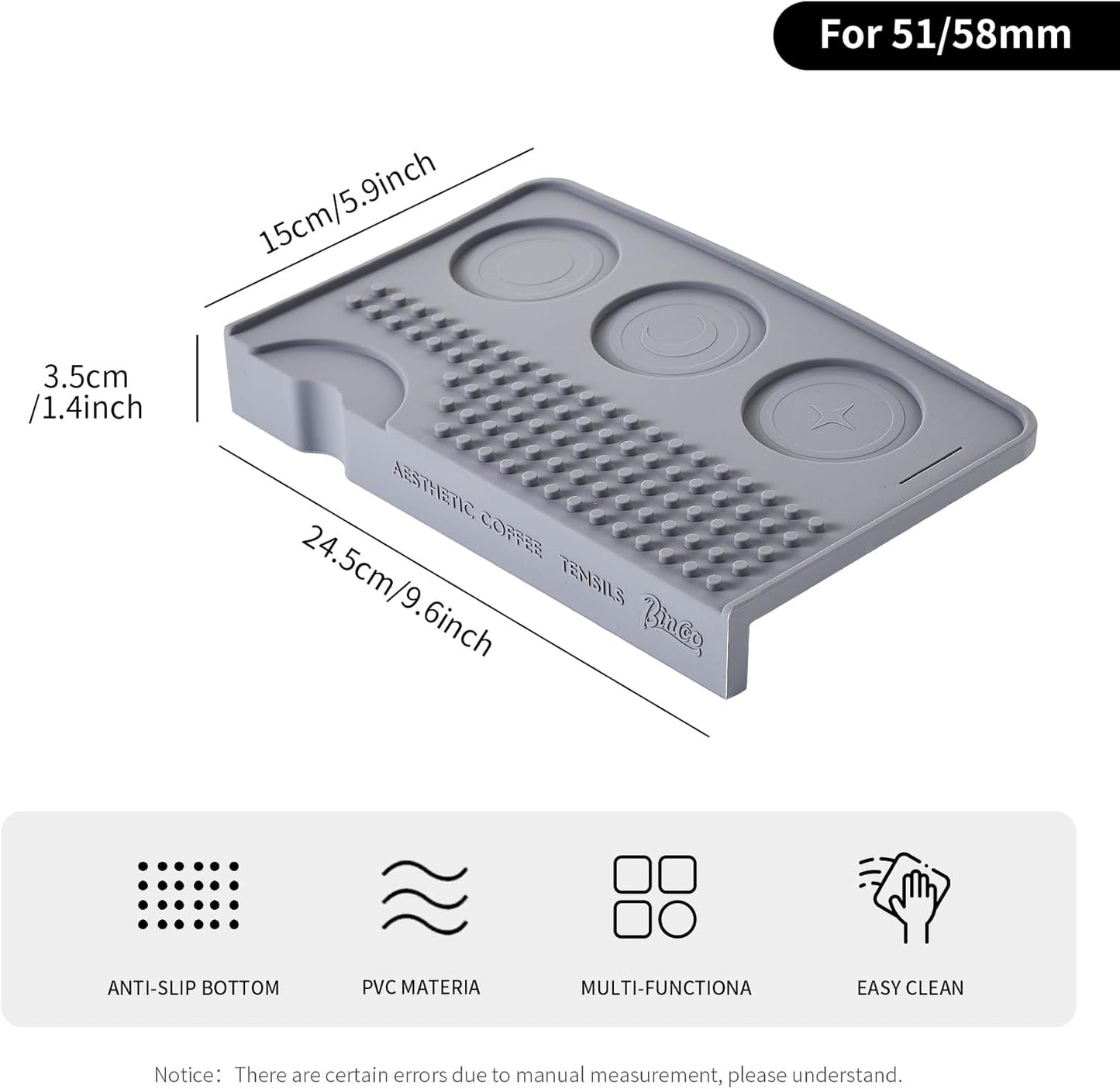 Espresso Tamping Mat - Silicone Coffee Bar Mat Tamper Mat,Espresso Accessory for Baristas Home Kitchen Bar Coffee Shop