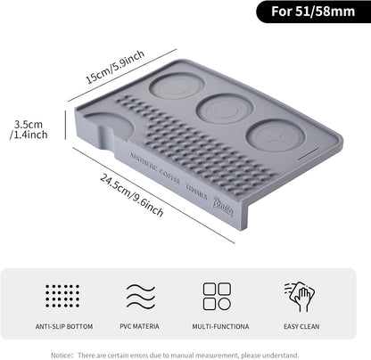 Espresso Tamping Mat - Silicone Coffee Bar Mat Tamper Mat,Espresso Accessory for Baristas Home Kitchen Bar Coffee Shop