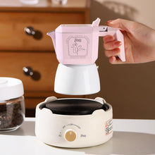 Pink Espresso Maker Stovetop, 2 Cups Moka Pot Italian Espresso Coffee Maker for Gas or Electric Ceramic Stovetop, 120ml Italian Coffee Maker for Cappuccino or Latte (Pink)