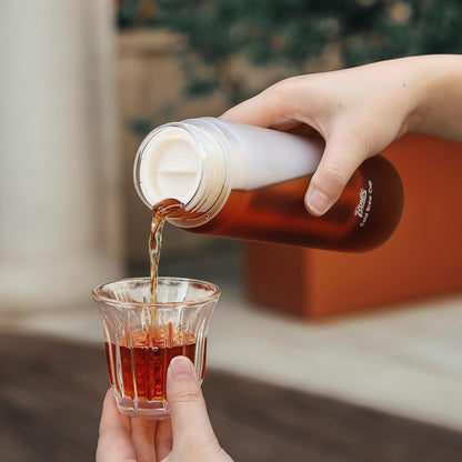 Bincoo GYKF2194 Cold Brew Coffee Maker 15oz, Iced Coffee Maker with Fine Mesh Filter,Cold Brew Travel Cup,Leakproof and Portable Lid (White)