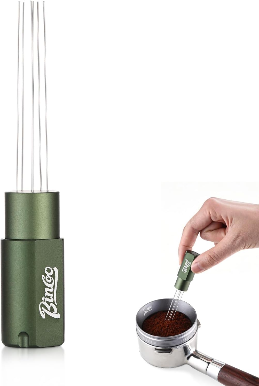Magnetic WDT Tool - Espresso Stirrer Tool, WDT Espresso Distribution Tool with 6 Stainless Steel Needles and Metal Plate,Easy to Storage and Strong Magnetic