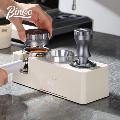 Bincoo GYKF0820 Espresso Tamper 58mm-Consistent Pressure Coffee Tamper for Barista Home,Adjustable Depth,Stainless Steel Base Tamper Espresso Tool Fits 58mm Portafilters(Grey 58mm)