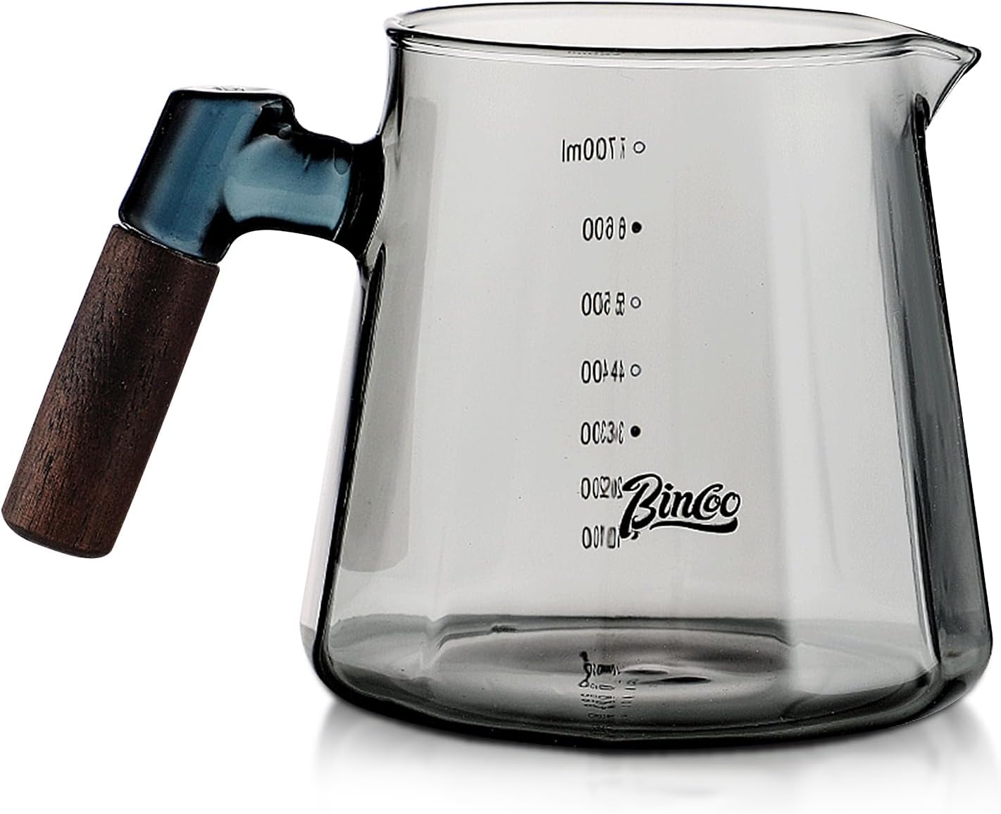 Bincoo GYJ60232 Glass Coffee Server 600ML - Glass Coffee Carafe with Handle, Barista Coffee Server Coffee Pot for Drip Coffee Maker (Gray)