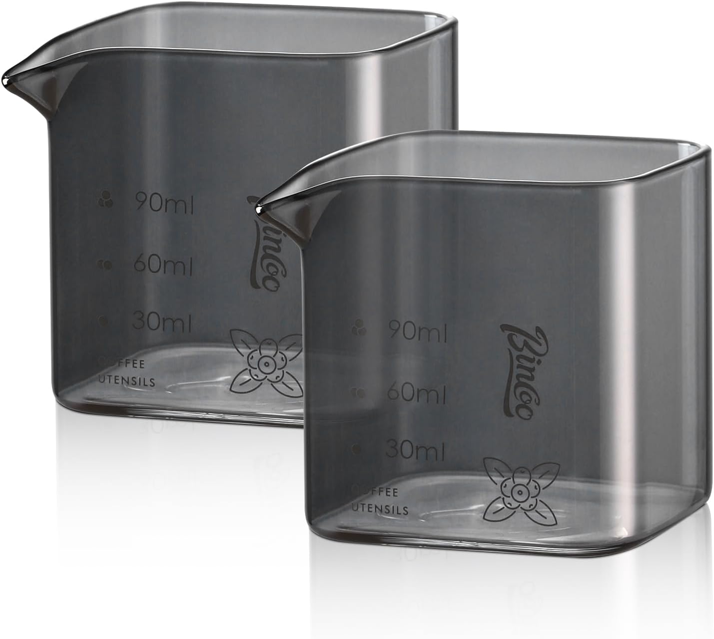 Espresso Cup 2 Pack,Espresso Shot Glass Set with Spout,150ML Espresso Accessories, Glass Shot Cup for Barista