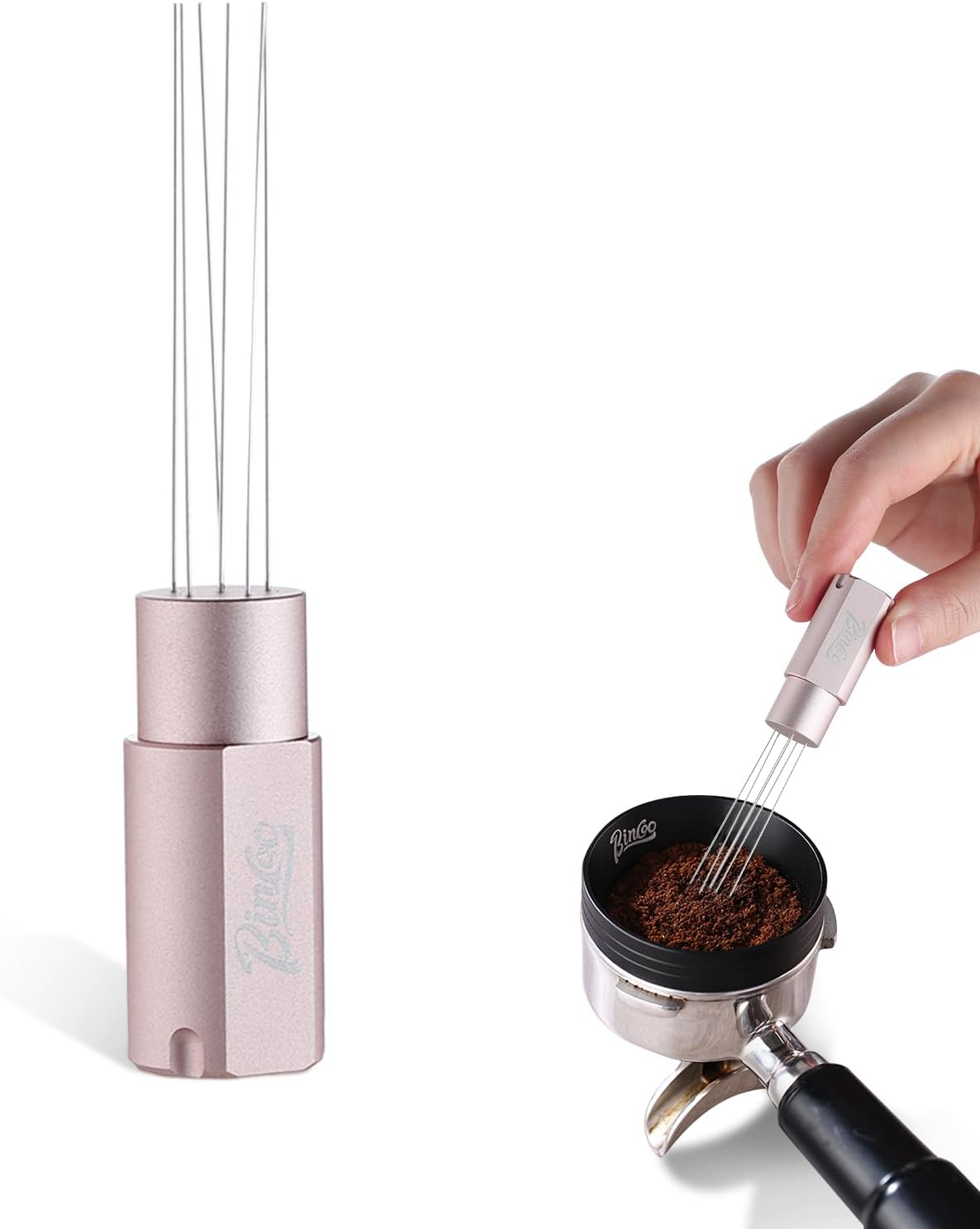 Magnetic WDT Tool - Espresso Stirrer Tool, WDT Espresso Distribution Tool with 6 Stainless Steel Needles and Metal Plate,Easy to Storage and Strong Magnetic