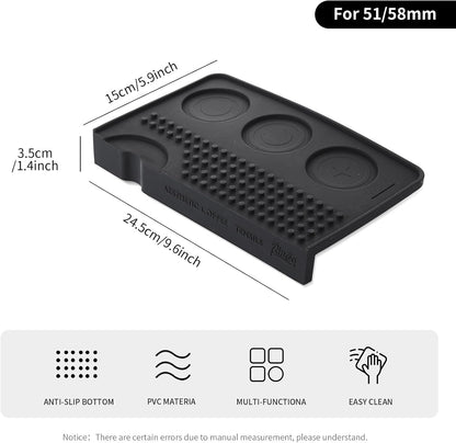 Espresso Tamping Mat - Silicone Coffee Bar Mat Tamper Mat,Espresso Accessory for Baristas Home Kitchen Bar Coffee Shop