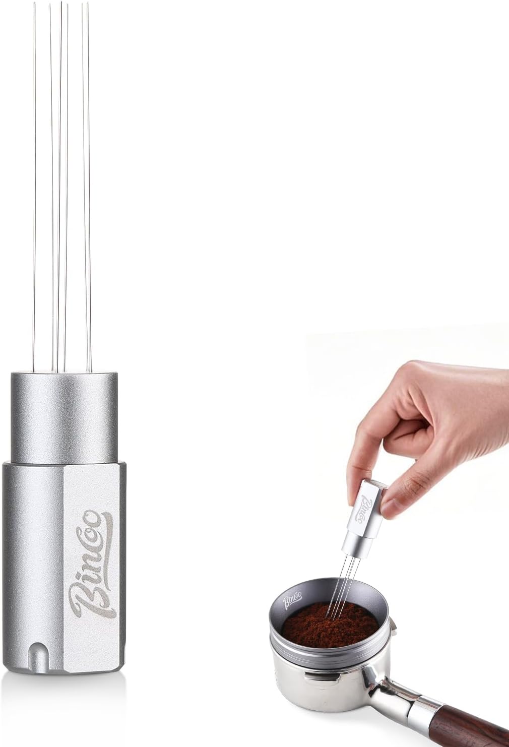 Magnetic WDT Tool - Espresso Stirrer Tool, WDT Espresso Distribution Tool with 6 Stainless Steel Needles and Metal Plate,Easy to Storage and Strong Magnetic