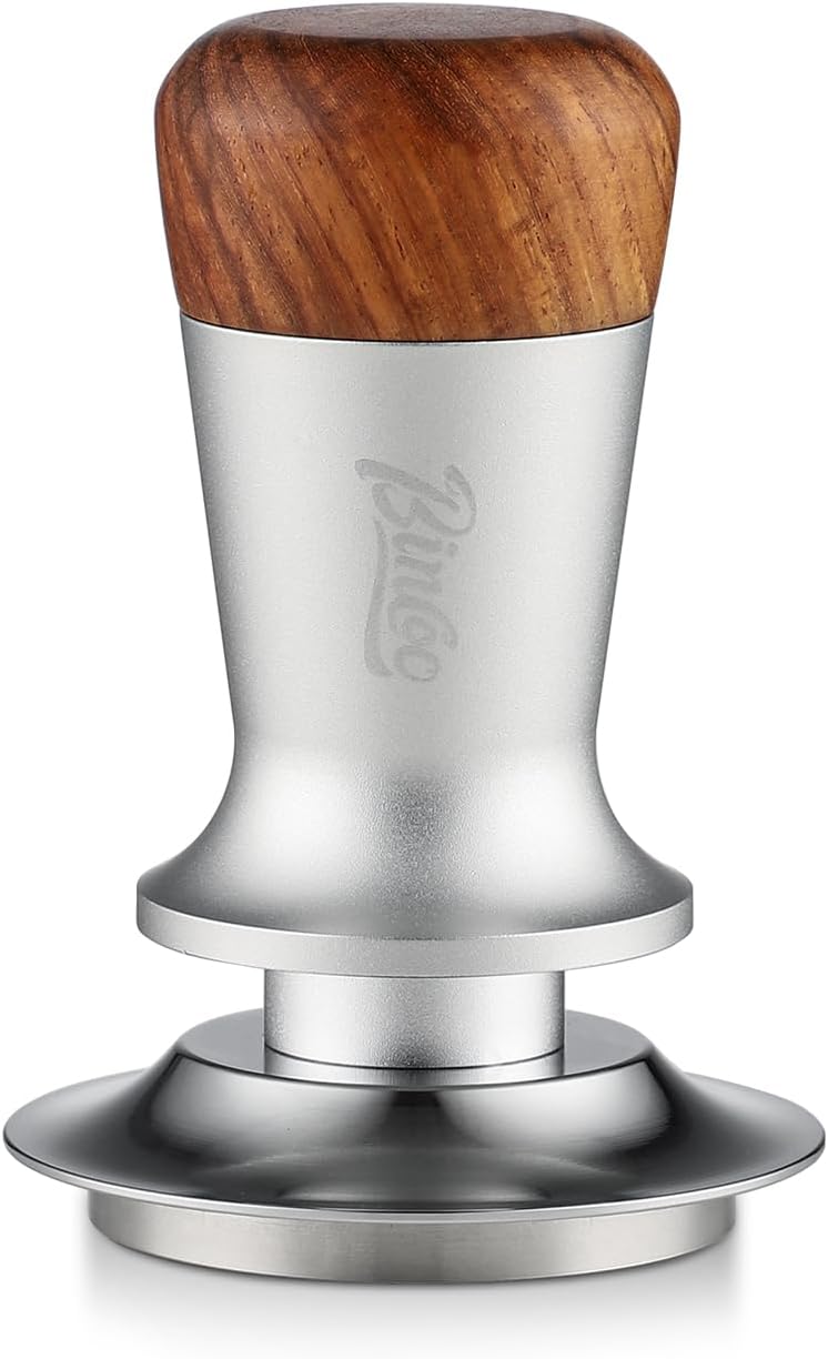 Espresso Tamper 51mm - Level Coffee Tamper for Espresso Machine Accessories,Stainless Steel Ripple Base,Spring Loaded