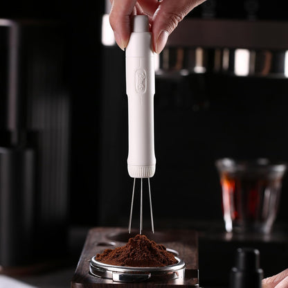 WDT Espresso Distribution Tool - Magnetic Espresso Stirrer Tool with Stainless Steel Retractable Needles, Coffee Needle Distribution Stirrer for Barista (Pure White)