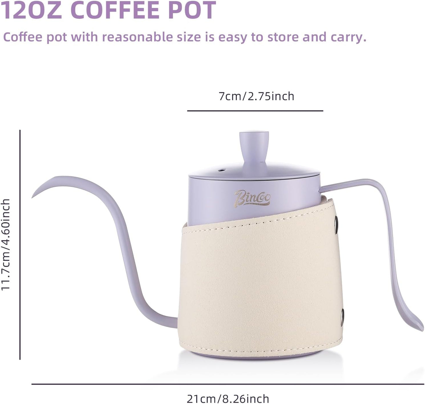 Premium Stainless Steel Gooseneck Kettle - 350ml Compact Pour Over Coffee Kettle with Heat-Resistant Sleeve, Perfect for Specialty Coffee and Tea Brewing
