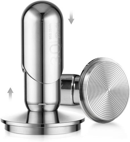 51mm Calibrated Espresso Tamper, 30lb Consistent Pressure Coffee Tamper, Calibrated Tamper for Espresso Machine, Spring Loaded Tamper with Stainless Steel Thread Base (Silver, 51mm)