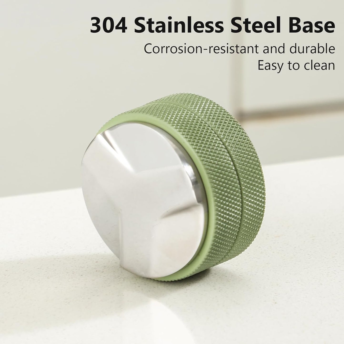 Green 58mm Coffee Distributor & Tamper, Espresso Hand Tamper Tool Fits 58mm Portafilters, Adjustable Depth Coffee Tamper and Leveler