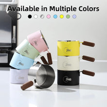 Espresso Shot Cup with Wood Handle,100ML Stainless Steel Espresso Measuring Cup Pouring Cup for Coffee Machine, Home, Barista