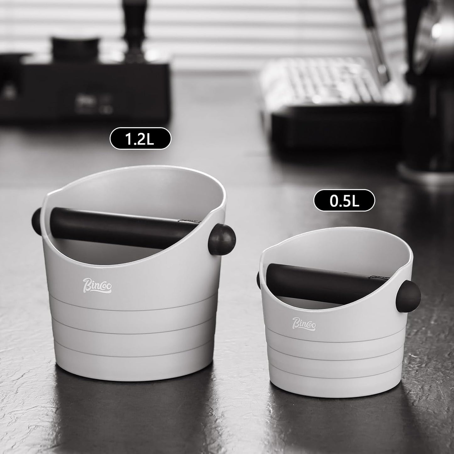 Cute Espresso Knock Box - 4.5 Inch Coffee Ground Knock Box, Espresso Puck Knock Box with Removable Knock Bar and Non-Slip Base (Army Green)