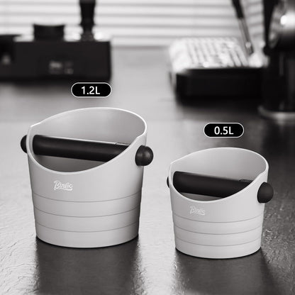 Cute Espresso Knock Box - 4.5 Inch Coffee Ground Knock Box, Espresso Puck Knock Box with Removable Knock Bar and Non-Slip Base (Army Green)