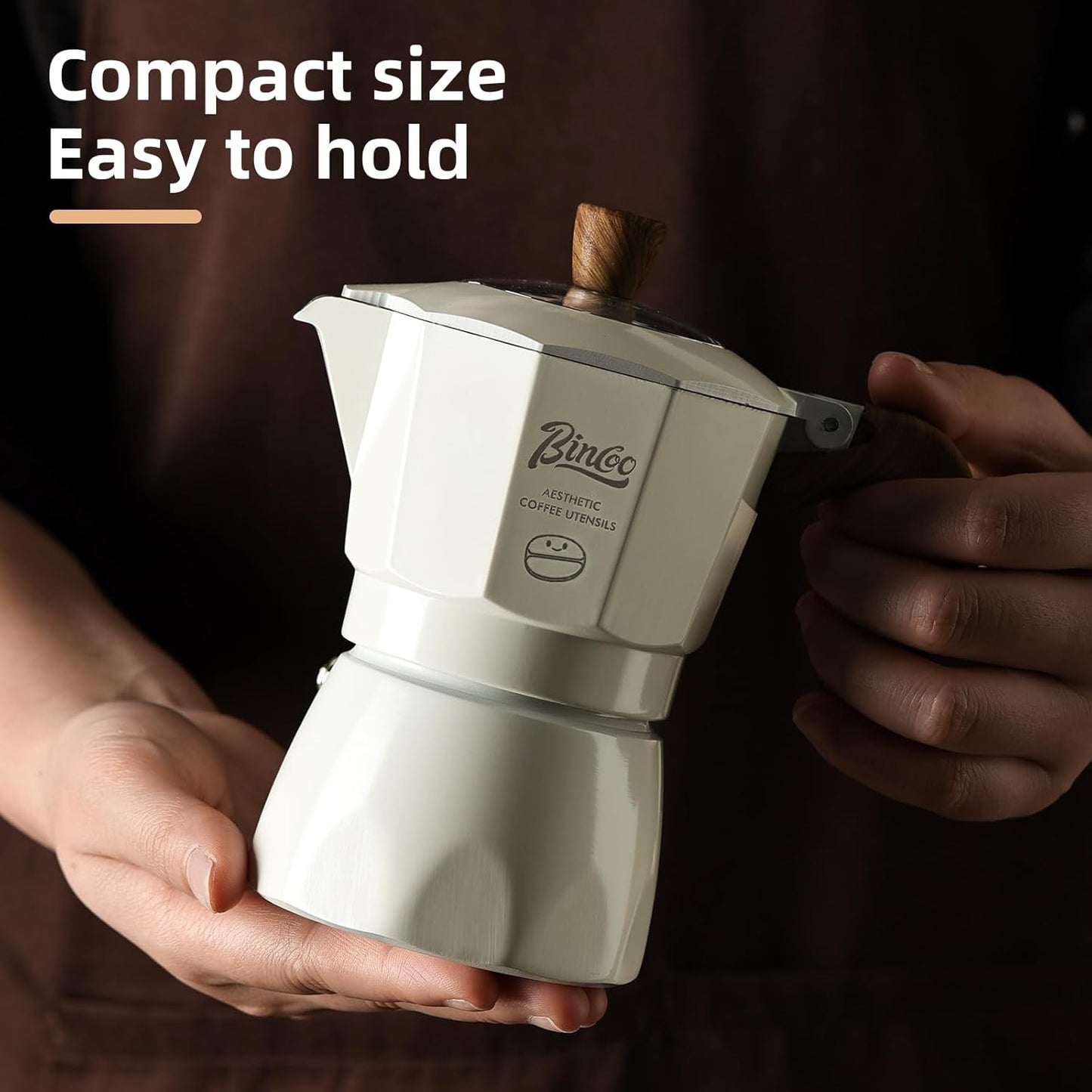 Bincoo Stovetop Espresso Maker - Italian Coffee Maker for Gas & Electric Stove,Small Moka Pot for Italian and Cuban Café Brewing,2 Espresso Cups, Portable