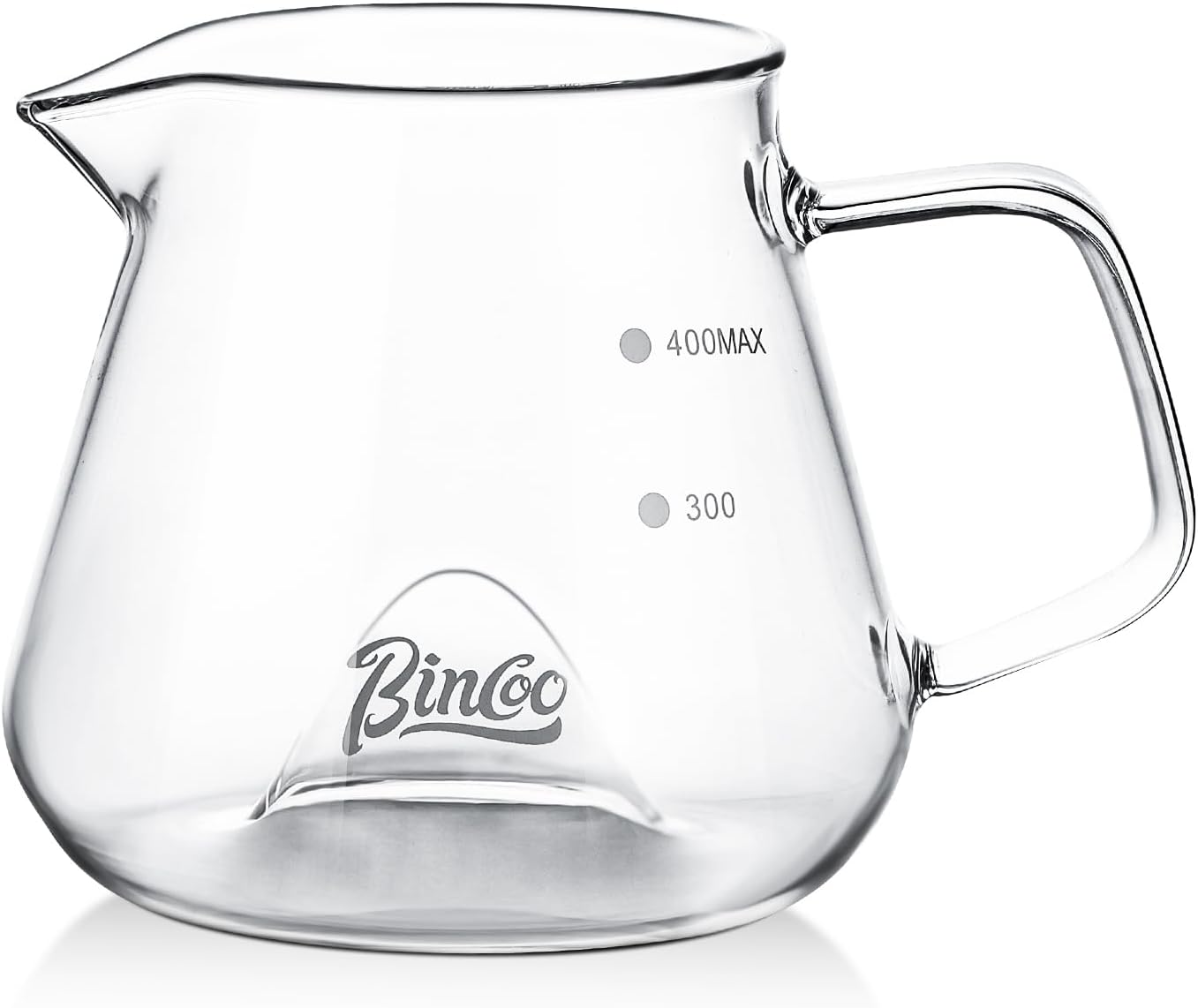 Bincoo GYKF2269 Glass Coffee Server 400ml,Heat-Resistant Borosilicate Glass Coffee Carafe with Drip-Free Spout Clear Pitcher for Hot & Cold Beverages,Easy to Clean,Dishwasher Safe(Colorful)