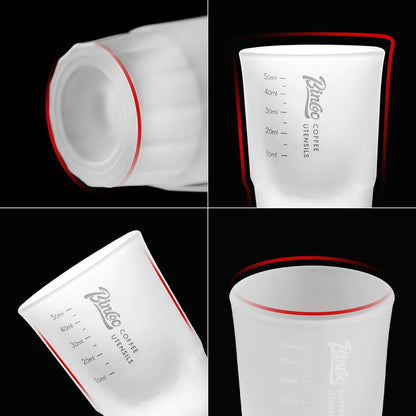 Measuring Shot Glasses 50ML Espresso Measuring Cup - 2 Pieces - Crystal - Frosted Glass, Perfect for Accurate Coffee espresso Alcohol & Ingredient Measuring - Versatile for Kitchen Cafe & Bar Use