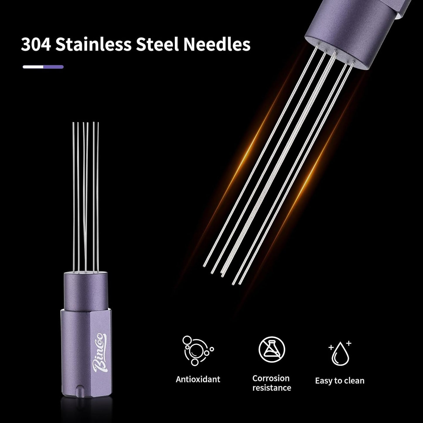 Magnetic WDT Tool - Espresso Stirrer Tool, WDT Espresso Distribution Tool with 6 Stainless Steel Needles and Metal Plate,Easy to Storage and Strong Magnetic