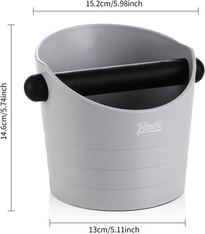 Large Espresso Knock Box, 1.2L Pink Knock Box for Coffee Grounds, Espresso Puck Knock Box with Removable Knock Bar and Non-Slip Base