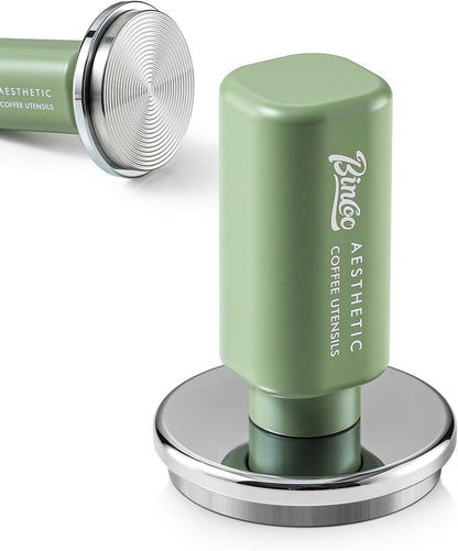 58mm Espresso Tamper - 58mm Coffee Tamper with Spring Loaded and Stainless Steel Ripple Base,Adjustable Depth Espresso Hand Tampers for 58mm Portafilter (Green)