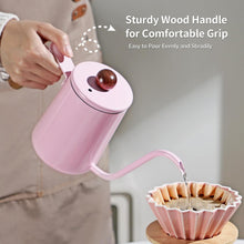 Pink Pour Over Coffee Kettle - 600ML/20oz Stainless Steel Coffee Server Coffee Maker, Hand Drip Coffee Pot with Long Narrow Drip Spout, Flow Spout Design for Drip Coffee