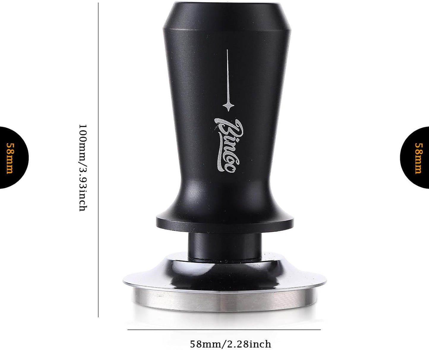 Espresso Coffee Tamper 51mm - Spring Loaded Espresso Tamper, 51mm Espresso Hand Tamper for Barista Home, Stainless Steel Thread Base