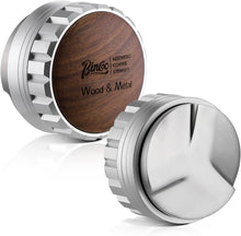 Espresso Coffee Distributor - 58mm Coffee Distributor, Heavy Duty Coffee Levelling Tool with Wood Lid, Espresso Hand Tamper Tool Fits 58mm Portafilters (Silver)