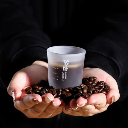 Measuring Shot Glasses 50ML Espresso Measuring Cup - 2 Pieces - Crystal - Frosted Glass, Perfect for Accurate Coffee espresso Alcohol & Ingredient Measuring - Versatile for Kitchen Cafe & Bar Use