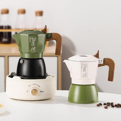 Bincoo Small Espresso Maker Stovetop, 2 Cups Moka Pot Espresso Pot Stovetop,120ml Italian Coffee maker for Cappuccino Latte,Cafetera Cubana