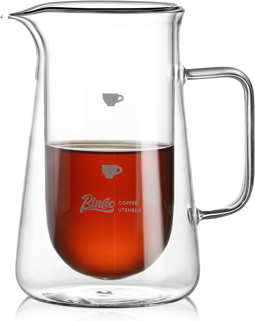 Double Wall Glass Coffee Carafe - Coffee Decanter Coffee Server for Pour Over, Coffee Pot, Borosilicate Glass For Coffee, Tea, Whiskey, Cocktails & All Beverages