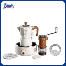 BINCOO Double Valve Moka Pot Complete Gift Box Set Italian Small Home Brewing Coffee Pot Set Holiday Gift Best 2Cups