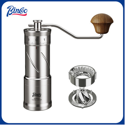 Bincoo SM23 Manual Coffee Grinder, External Adjust 46mm 7-Star Burr Hand Coffee Mill