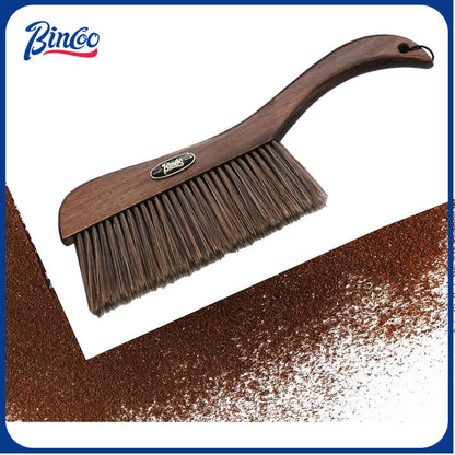 Bincoo GYKF1226 Hand Broom Dusting Brush for Home Cleaning-Espresso Machine Brush-Coffee Table Cleaning Brush with Long Wooden Handle,Ideal for Home,Kitchen,Dining Table,13 Inches Hand Broom(Brown)