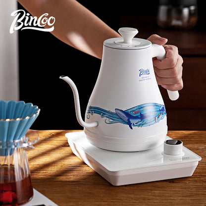 Bincoo E1K 1000ML Temperature Control Gooseneck Kettle, Electric Pour Over Coffee Kettle, Stainless Steel Fast Heating Water Kettle for Home Barista Brewing