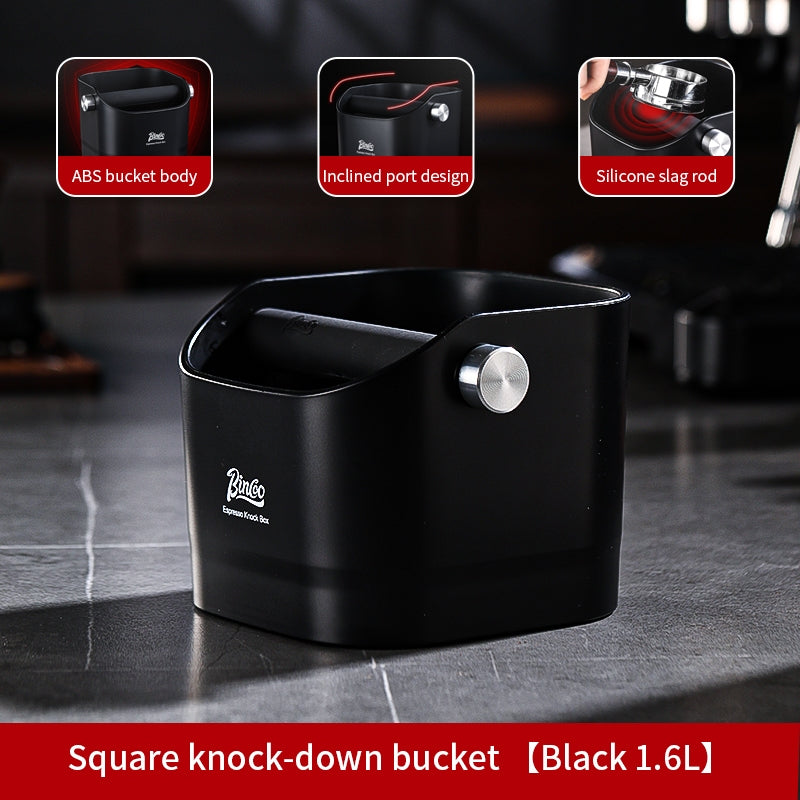 BINCOO Square Coffee Knocker Bucket Household Bar Espresso Storage Tool Box Coffee Grounds Box 1.6L