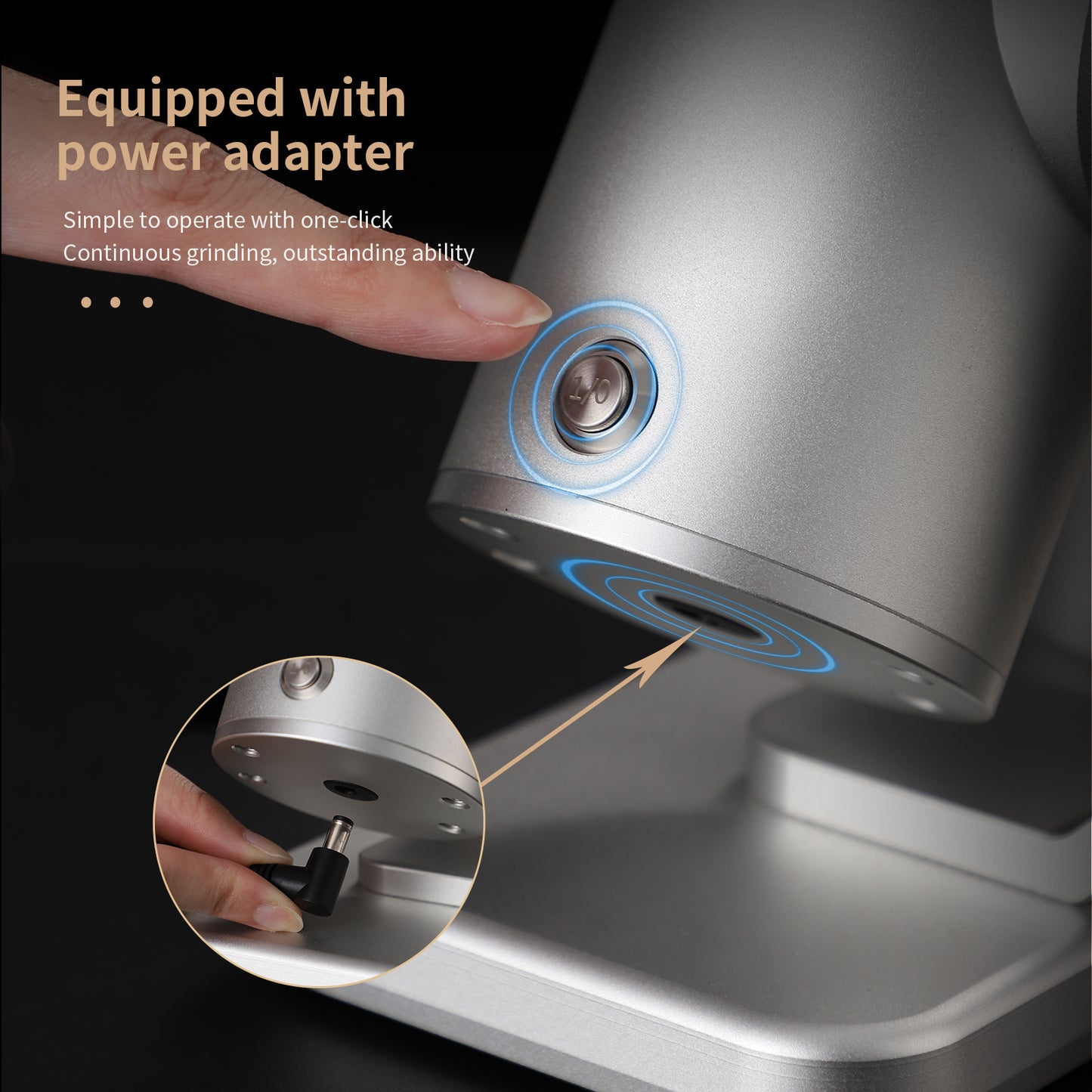 BINCOO BC-DM01 Professional Barista Electric Coffee Bean Grinder Aluminum Alloy Fuselage Titanium Conical Burr Commercial Household Tool