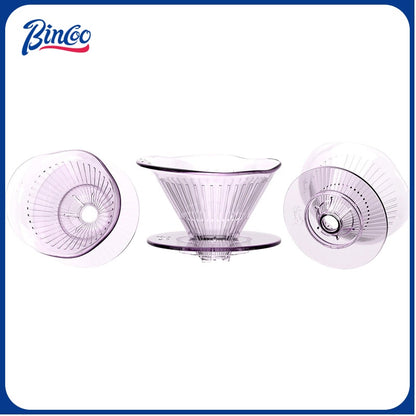 BINCOO Horseshoe Lotus Hand Brew Coffee Pot Set Tritan Filter Cup Sharing Pot Set for Home Office 600ML