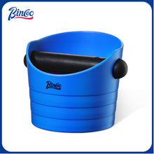 Bincoo Small Espresso Knock Box, 0.5L Coffee Ground Knock Box,Blue Espresso Puck Knock Box with Removable Knock Bar and Non-Slip Base