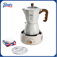 Bincoo Double Valve Moka Pot - Stovetop Espresso Maker with Rich Crema, Italian Style Coffee Pot with Imitation Wood Handle, Food-Grade Aluminum for Home Brewing
