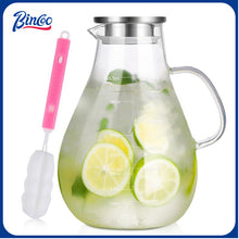 BINCOO Cold Water Kettle Heat-resistant Borosilicate Glass Tea Jug Coffee Pot Suitable for Home Office 2.5L/3L/3.2L