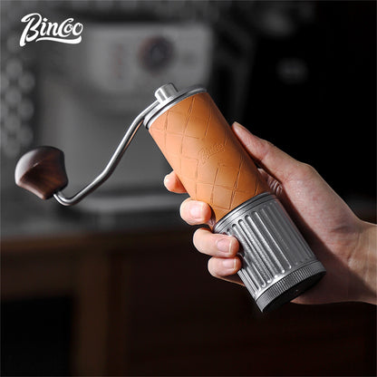 Bincoo GYKF2092 Premium Manual Coffee Bean Grinder, Hexagonal CNC 420 Precision Steel Burr, Complete Set with 4 Sieves, Brush & Portable Travel Bag