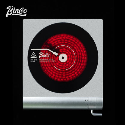 BC-DTL01 Retro Vinyl Turntable Style Ceramic Stove, Multifunctional Electric Heating Cooktop for Kitchen & Tea Room